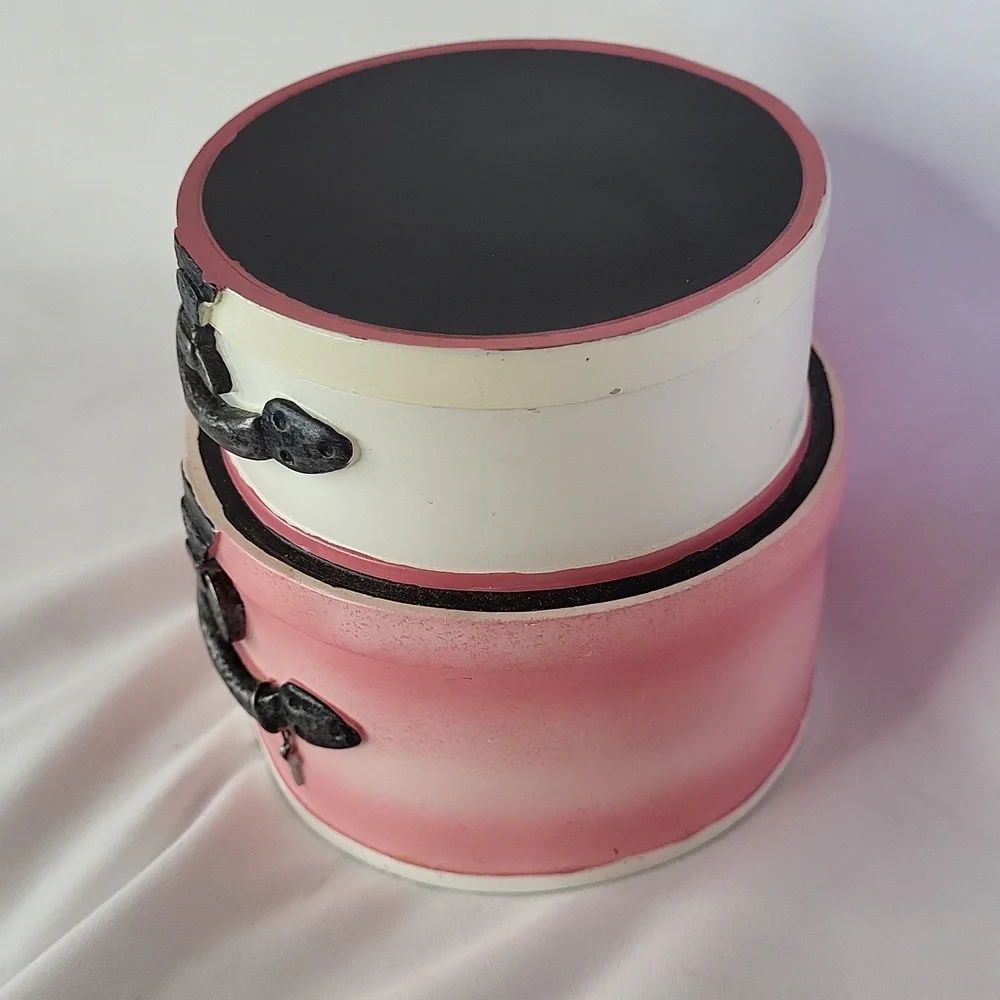 Cotton ball jar Shopping Spree Sears 2006 Pink black decor 4 x 4